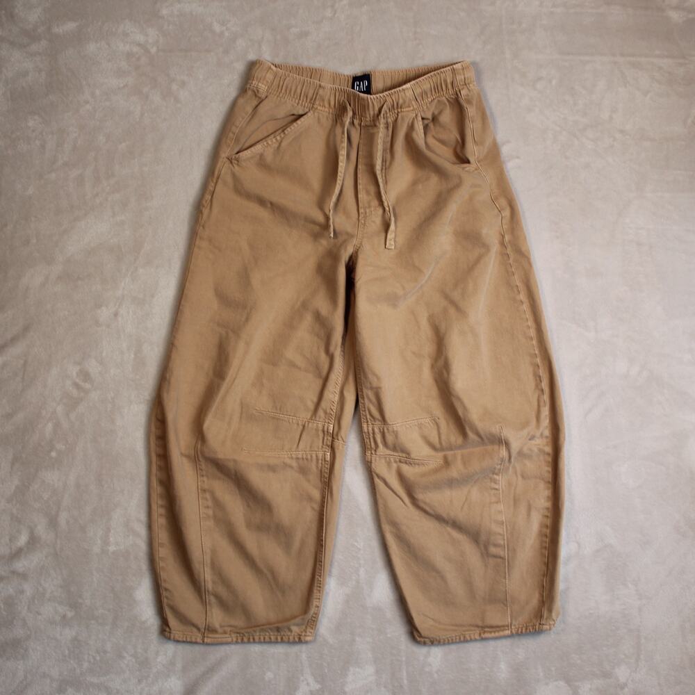 Gap Horseshoe Jeans Womens XS Tan Utility Barrel Leg Drawstring Festival Boho